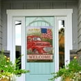 thumbnail image 5 of Welcome Summer American Red Truck 4th of July Decorative House Flag, Garden Yard Lawn Patriotic America Dog Outside Decor, USA Spring Home Outdoor Large Burlap Decoration 28x40, 5 of 5