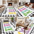 thumbnail image 5 of Plaid Easter Area Rugs 6'x9', Washable Small Throw Rugs for Kitchen Dining room, Bunny Black White Checkered Farmhouse Indoor Outdoor Rug Non-Slip Low Pile Carpet Runner Reversible Floor Mats, 5 of 8