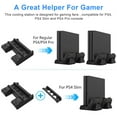 PS4 Slim Vertical Stand with 3 Cooling Fans, Dual Charging Station for