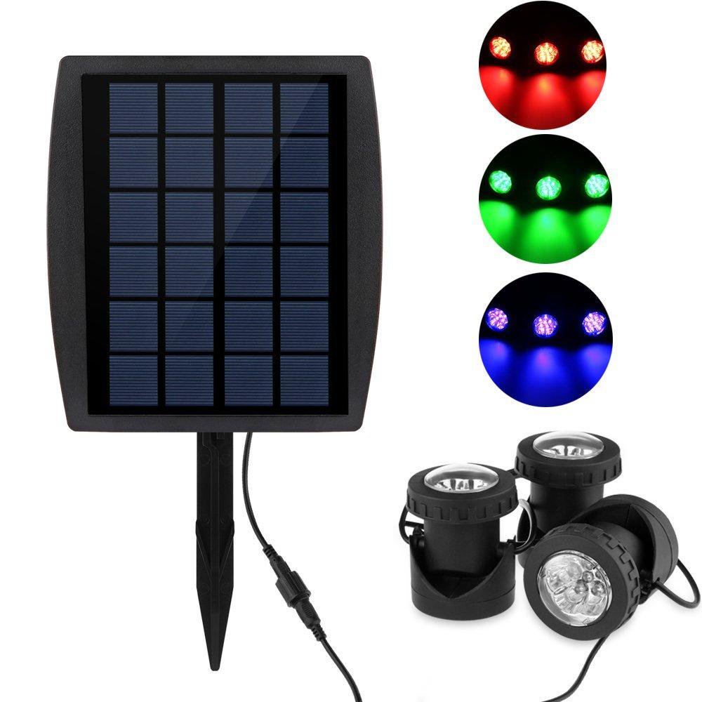 powstro 3pcs solar powered spotlights leds super bright solar powered