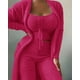 thumbnail image 4 of Conjunto de Pijama de terciopelo de felpa para mujer, Top corto, pantalones largos y abrigo, traje de 3 piezas, ropa de dormir suave, otoño e invierno, 2023, 4 of 4
