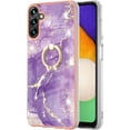 thumbnail image 2 of Marble Pattern for Samsung Galaxy A34 5G Case with Ring Holder Kickstand, Ultra Slim PC Material Shockproof Protective Girls Women Case Cover for Samsung Galaxy A34 5G DLS Golden Purple, 2 of 13