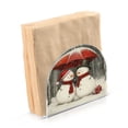thumbnail image 6 of Qxltty Snowman Couple Acrylic Napkin Holder Set of 1 Transparent Dining Table Kitchen Cafeteria Home Decor 4.1x4.9x1.97in, 6 of 9