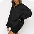 thumbnail image 4 of jsaierl Quarter Zip Sweatshirt for Women Lapel Solid Top Loose Pullover Oversized Sweatshirt Long Sleeve Cozy Shirt Blouse, 4 of 7
