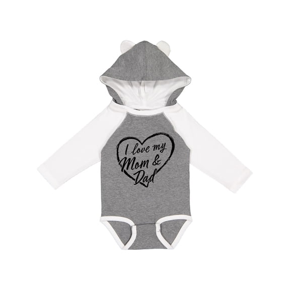Inktastic I Love My Mom and Dad in Black Chalk Heart Boys or Girls Long Sleeve Baby Bodysuit