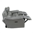 thumbnail image 6 of Alpine Smoke Gray Leather Power Sofa, 6 of 16