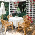 thumbnail image 4 of Outdoor Curtains for Patio Waterproof, Love Heart Valentines Day Outdoor Privacy Panels Grommet, Botanical Eucalyptus Red Black Plaid Blackout Outside Curtains for Porch/Cabana 54"x108", 2 Panels, 4 of 8