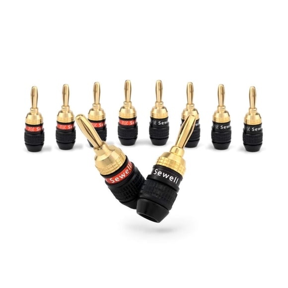 Altavoces Banana Plugs Sewell Deadbolt, 5 pares, chapados en oro