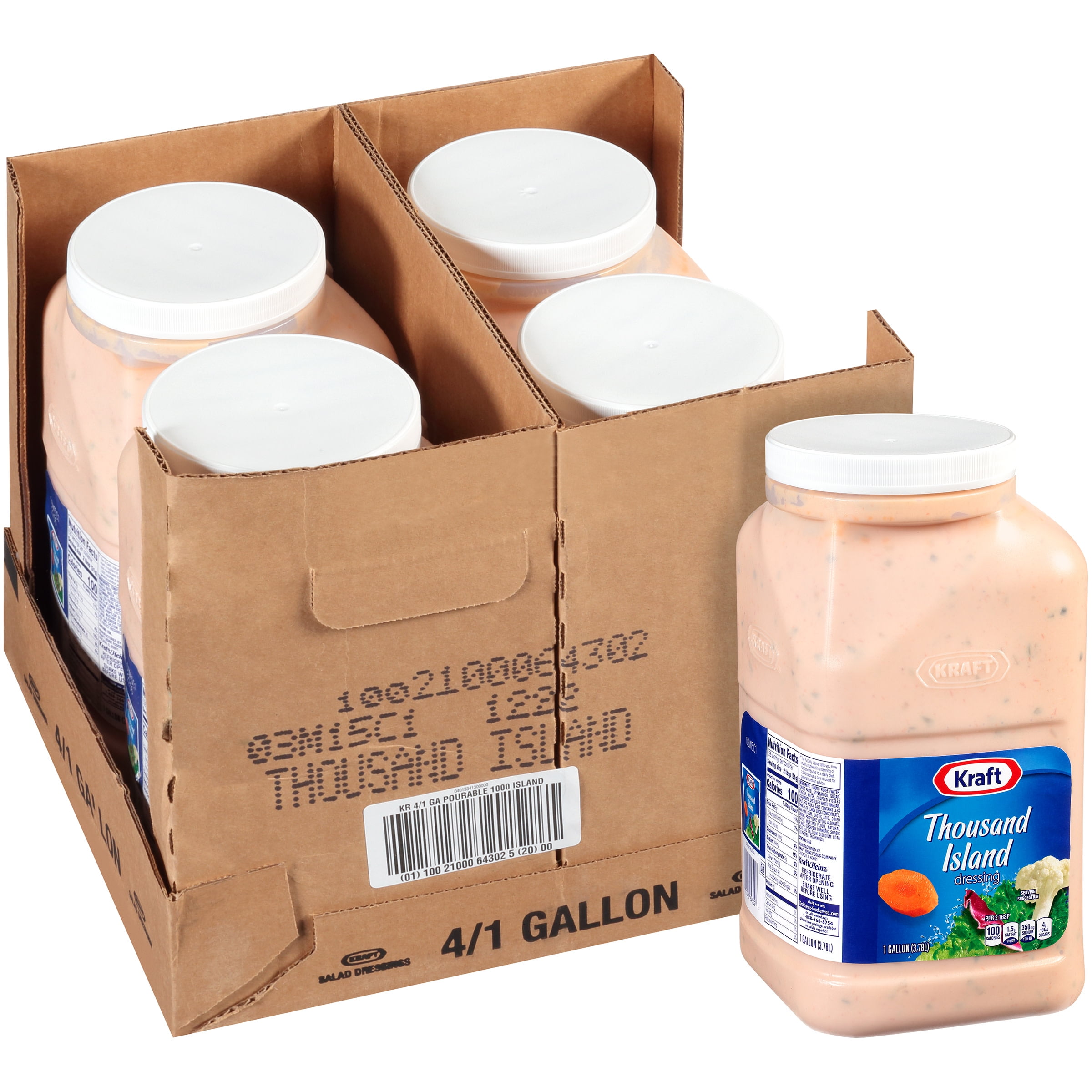 KRAFT Thousand Island Dressing, 1 gal. Pourable Jugs (Pack of 4
