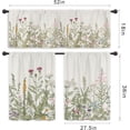 thumbnail image 2 of Wildflower Kitchen Curtains and Valances 3 Piece Set Rod Pocket 36 Inch Short Rustic Floral Green Leaves Farmhouse Plant Herbs Country Botanical Nature Bedroom Living Room Treatment Fabric, 2 of 5