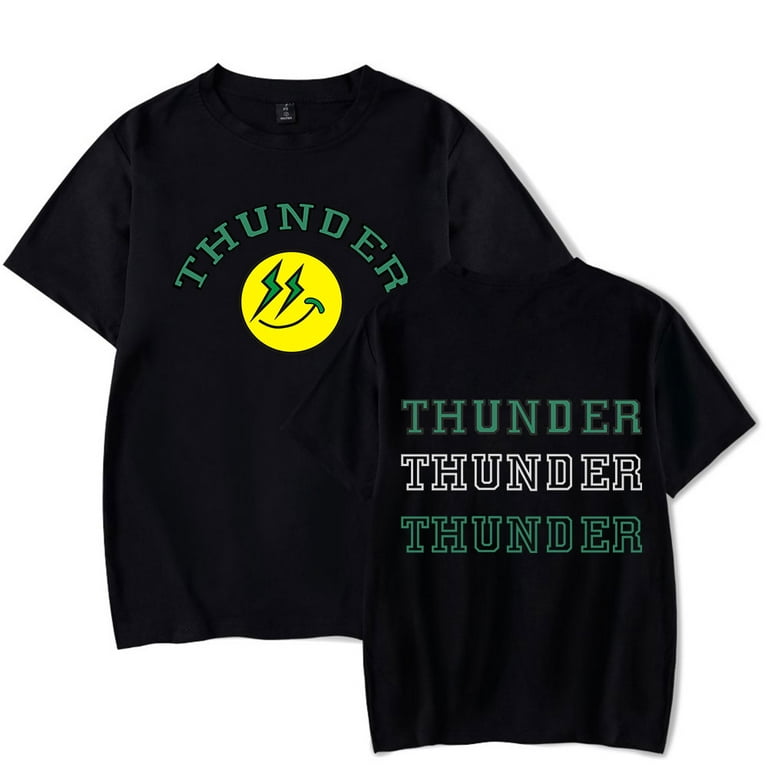 Ateez Merch Thunder Tee T-shirt Logo Summer Men/Women Tshirt ShortSleeve  HIP HOP Top