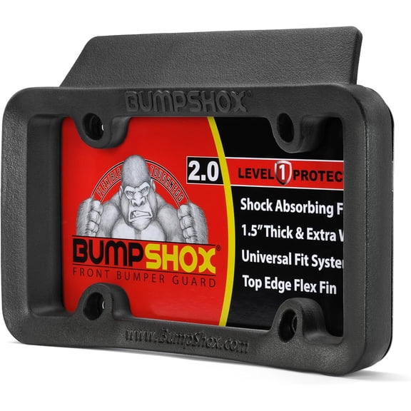 The Original Front Bumper Guard & Front Bumper Protection License Plate Frame. Tougher Than Steel! (BumpShox 2.0 (1.5" Thick))