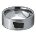 thumbnail image 2 of Tungsten Montana The Treasure State Band Ring 8mm Men Women Comfort Fit Gray Flat Cut Brushed Polished, 2 of 4