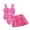 F194 Pink, variant on Likimi Kids Girls Two Piece Swimsuits With Swim Ruffles Skirt Crew Neck Printed Fly Sleeve Fashionable Swimwear For Beach Pool Pink Size 6-7 Years