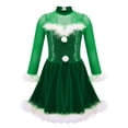 thumbnail image 3 of vastwit Kids Girls Sequin Ice Skating Dance Leotard Dress Christmas Snowman Party Costume Green 10, 3 of 7