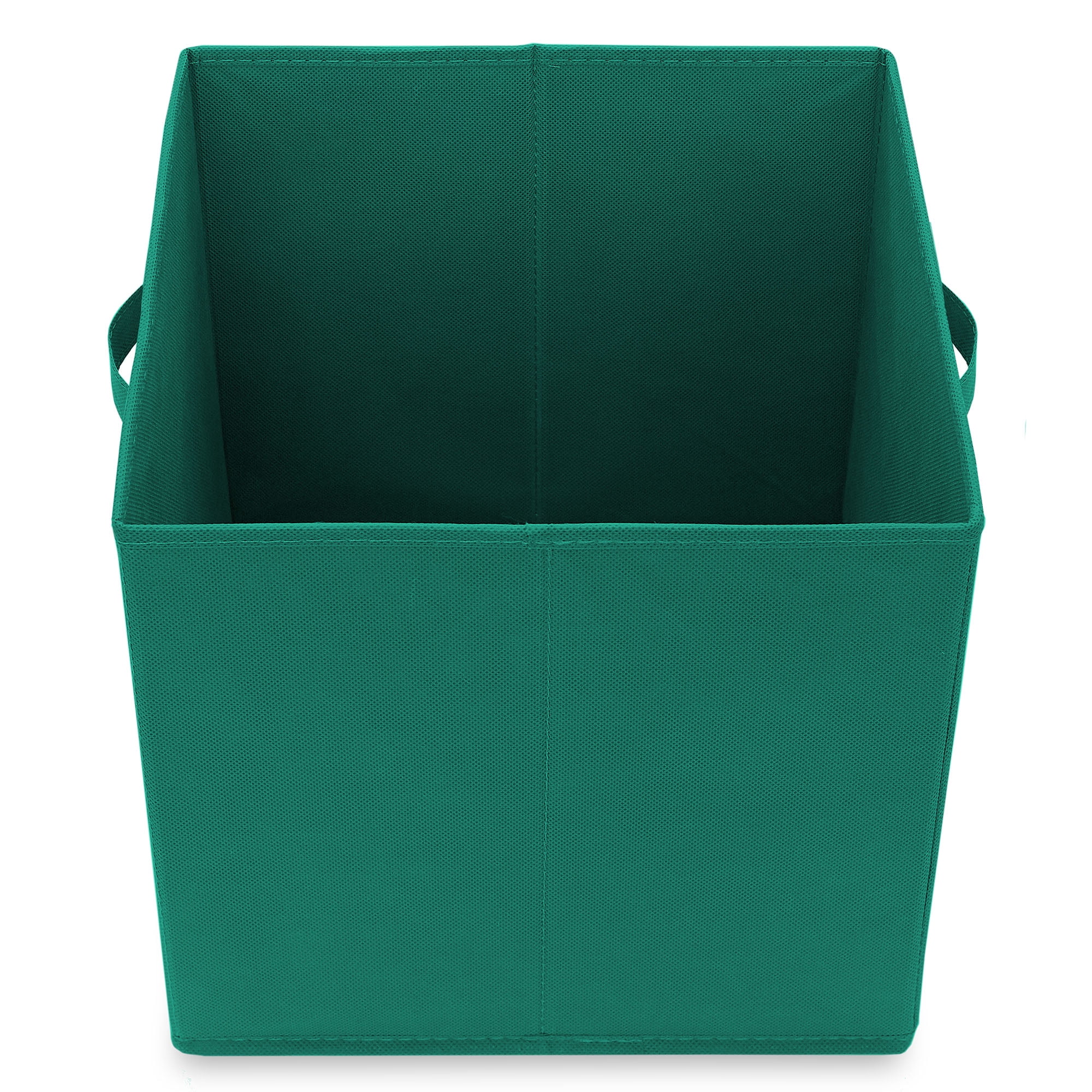 Casafield Set of 12 Fabric Storage Cube Bins, Teal Green - 13" Collapsible Foldable Cloth Baskets for Shelves and Cubby Organizers