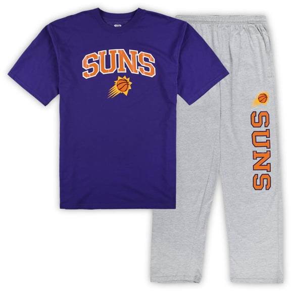 Men's Concepts Sport Purple/Heather Gray Phoenix Suns Big & Tall Top and Pajama Pants Sleep Set