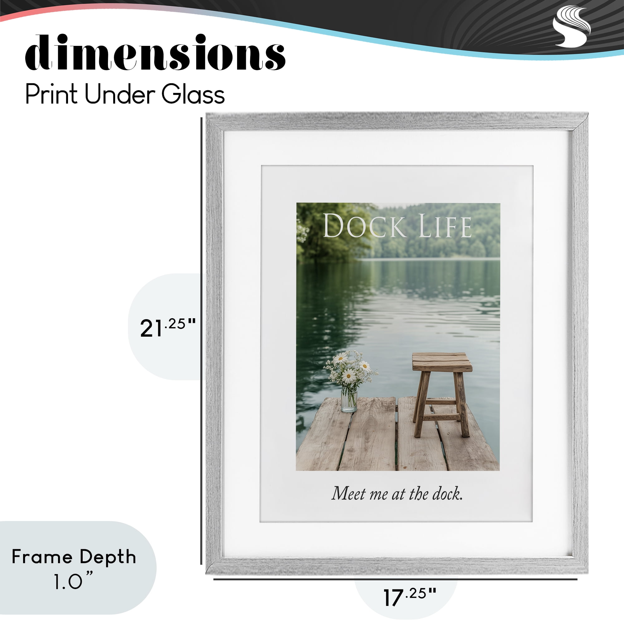 Stupell Industries Dock Life Calming Scenery Gray Framed Print Under Glass, design by A Barefoot Stylist