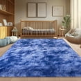 thumbnail image 6 of rugs 9x12ft Large Fluffy Area Rugs for Bedroom, Tie-Dye Blue Soft Carpet Shag Kids Rug with Non-Slip Stickers Rug Pads Living Room Bedroom Independence Day Father's Day Gifts Decora, 6 of 11