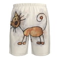 thumbnail image 6 of Kdxio Brown Cat Cartoon Pattern Mens Casual Shorts - Drawstring Summer Beach Sports Shorts for Men, 6 of 9