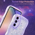 thumbnail image 2 of for Samsung Galaxy A54 5G Case 6.4",Cute Curly Wave Case with Star Glitter,Clear Shiny Bling Soft TPU Shockproof Phone Protecive Case for Women Girls-Purple, 2 of 18
