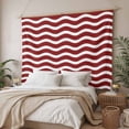thumbnail image 3 of Red White Tapestry for Bedroom Wall Hanging Tapestry, Modern Abstract Waves Water Ripple Striped Ceiling Backdrop Tapestries Poster Blanket Wall Decor for Teens Room Living Room Dorm 59" x 79", 3 of 8