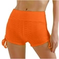 thumbnail image 2 of YYDGH Sports Booty Shorts for Women Side Drawstring High Waisted Yoga Shorts Bubble Textured Scrunch Butt Lifting Hot Short Orange XL, 2 of 6