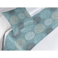 thumbnail image 3 of Floral Bed Runner Set, Swirly Floral Like Scribbles Lace Design Orderly Repeated Pattern of Art, Decorative Bedding Scarf & a Pillow Sham for Hotels Homes, Twin, Cadet Blue White Ecru, by Ambesonne, 3 of 3