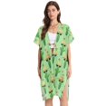 thumbnail image 2 of Beach Vacation Clothes Kimono Cardigan Loose Swimsuit Cover Up for Women Cactus Hat Sunglasses S, 2 of 6