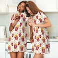 thumbnail image 4 of Naloa Popcorn Print Women Nightgowns,Womens Loungewear,Short Sleeve Sleepwear,Comfy Ladies Nightdress, 4 of 6