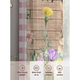 thumbnail image 6 of Happy Easter Bunny Sheer Curtains 96 Inch Length 2 Panels for Living Room, Spring Floral Wooden Pink Plaid Voile Kitchen Curtain Set, Luxury Privacy Drapes Window Treatment for Bedroom, 6 of 7