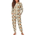 thumbnail image 4 of Tutolipy Halloween Pjs Sets for Women Cat Pumpkin Bat Printed Pajama Crewneck Sleepwear with Pockets Spider Web Printed Loungewear with Pockets, L, 4 of 7