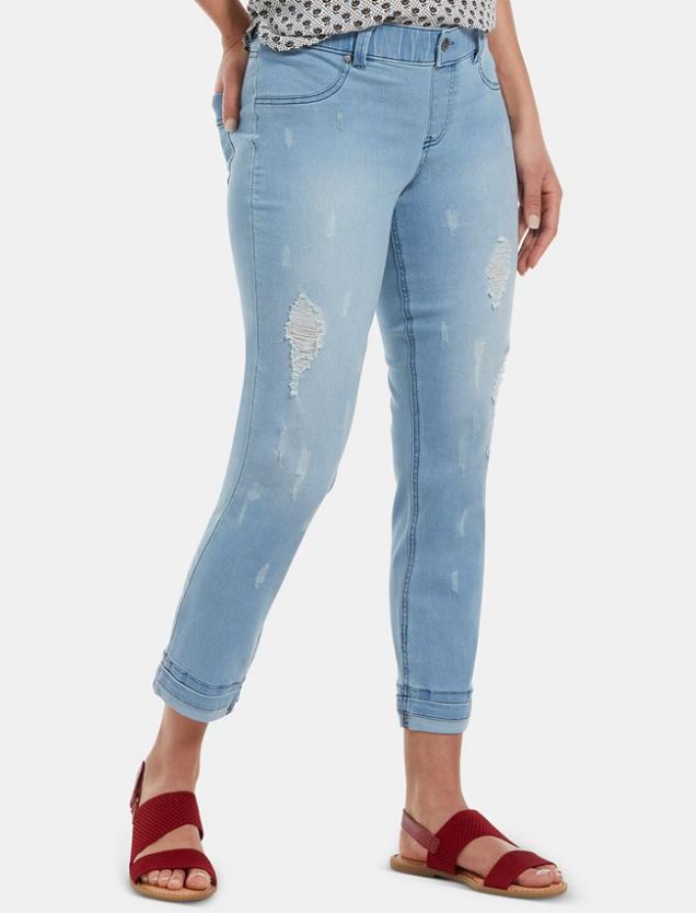 Hue Ripped \u0026 Cuffed Ultra-Soft Denim 