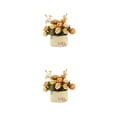thumbnail image 3 of Matsuzay Simulación de bonsái, macetas artificiales, flores falsas, mano de obra, accesorios para el hogar, decoración, dulce regalo, plantas tipo 5 2piezas, 3 of 6
