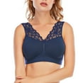 thumbnail image 1 of Lace Bralette, Women's Deep V Neck Padded Bra Lace Long Line Plunge Bralette Bra, 1 of 6