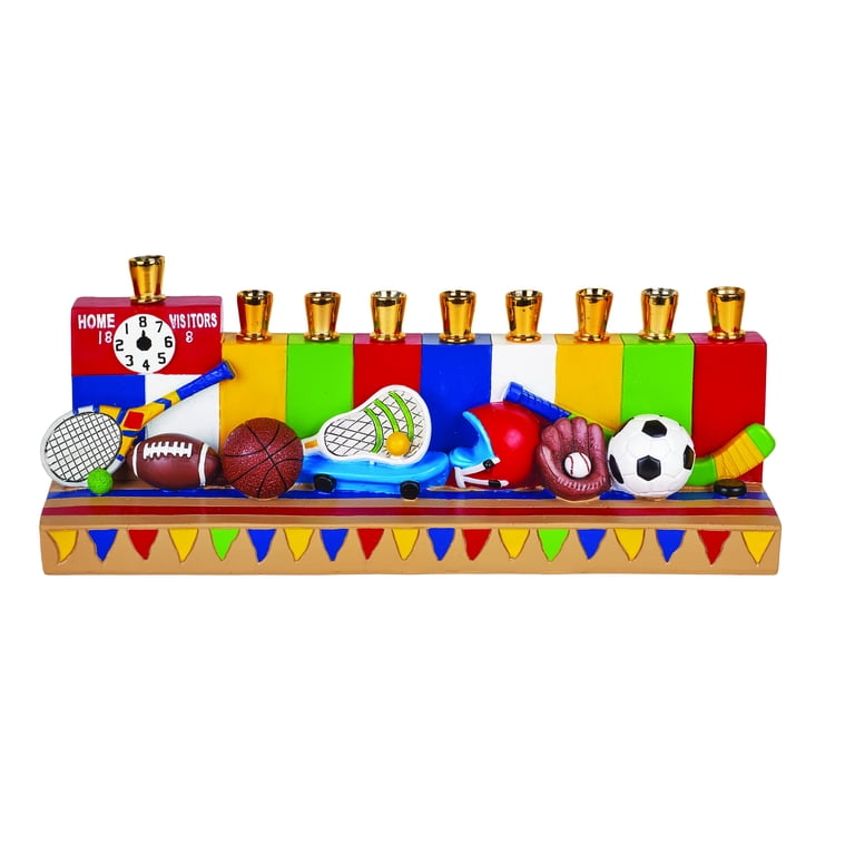 Aviv Judaica Sports Theme Hanukkah Menorah for Kids photo 4