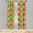 thumbnail image 3 of Ambesonne Geometric Curtains, Triangle Head Bones, Pair of 28"x63", Earth Yellow Jade Green, 3 of 5