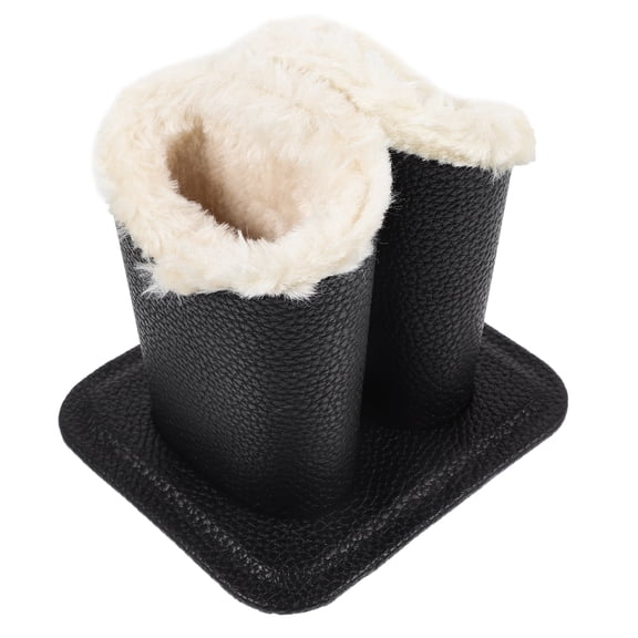 SOPOTUTU Black Eyeglass Holder with Plush Lined Double Slots, Glasses Stand for Desk and Nightstand Storage