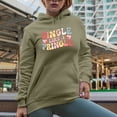thumbnail image 2 of Retro Single Like a Pringle, Groovy Wavy Text, Valentine's Day Gift, Sand Hooded Sweatshirt or Hoodie, 3XL, 2 of 5