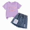 thumbnail image 4 of TOWED22 Toddler Baby Girls Butterfly Outfit Short Sleeve Bow Print Tops T-Shirt + Skirt Dress Shorts Summer Two Piece Clothes Set(O,3-4 Y), 4 of 4