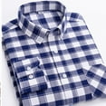 thumbnail image 3 of Men Clothing, Men's Plaid Button Down Shirts Cotton Long Sleeve Dress Shirt Lightweight Lounge Loose Gingham Shirts Jacket, 3 of 3