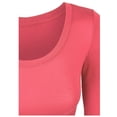 thumbnail image 4 of KOGMO Womens Long Sleeve Crop Top Solid Round Neck T Shirt, 4 of 8