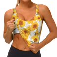 thumbnail image 3 of Pofeuu White Marble Pattern Sunflower Print Sports Bra for Women Sexy Vest Yoga Running Gym Fitness Crop Bras Tops-X-Large, 3 of 8