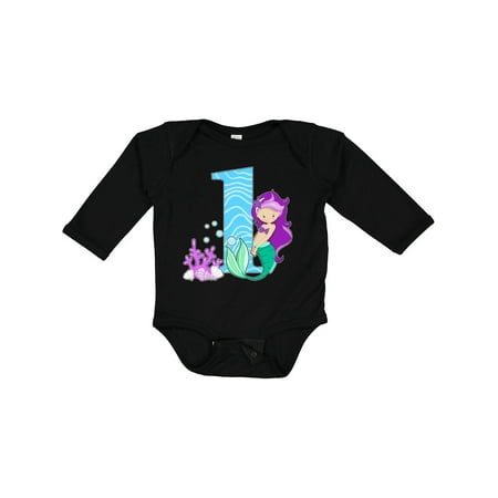 

Inktastic First Birthday- Mermaid Gift Baby Girl Long Sleeve Bodysuit