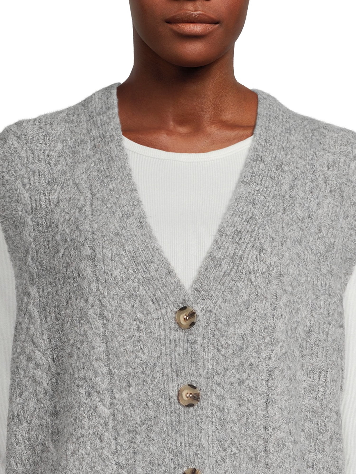 Dreamers by Debut Women's Cable Knit Sweater Vest