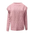 thumbnail image 5 of Lovskoo Sweaters for Women Casual Trendy Solid Pullover Long Sleeve Round-Neck Tops Sweater Pink, 5 of 6