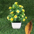 thumbnail image 2 of Visland Potted Artificial Flowers, Fake Hibiscus Flowers in Pot, Faux Flowers Bonsai for Home Office Decoration Desktop Decor, 2 of 2