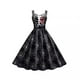 thumbnail image 3 of 2024 Halloween Cosplay vestido de calavera rosa negra oscura disfraz de mujer sin mangas vestidos de fiesta vintage calavera bruja ropa aterradora, 3 of 5