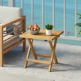 thumbnail image 4 of Gymax 2 PCS Outdoor Folding Side Table Acacia Wood End Table Square Patio Bistro Table, 4 of 10