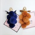 thumbnail image 3 of Coofit Faux Fur Ball Keychain Bowknot Grape Design Pom Pom Ball Charm Purse Pendant, 3 of 6